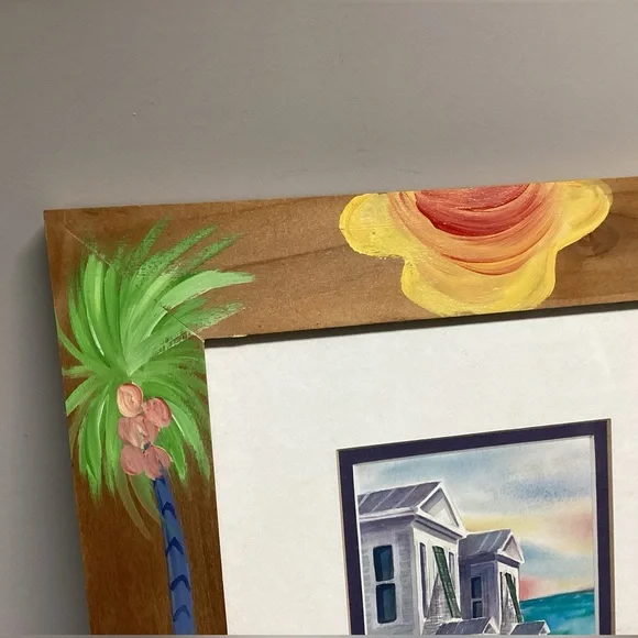 🔵 Beautiful Solid Wood, Hand Painted Frame with print by Artist Donna Burgess - Picture 6 of 15